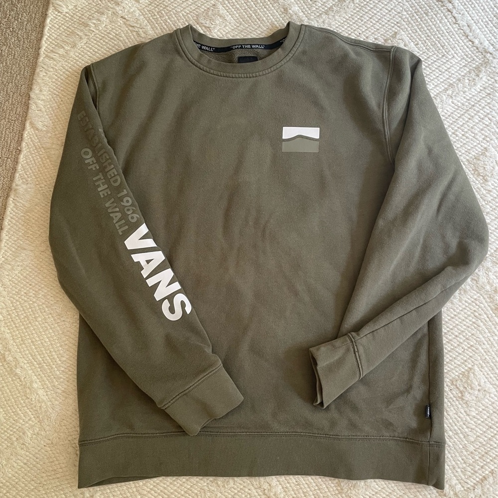 Vans skateboard off the wall fleece crewneck sweatshirt slim XXL olive